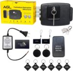 Kit Fechadura Eletrônica AGL Ultra Card Preta com 10 chaves digitais, alta segurança e acesso rápido para portas e portões.