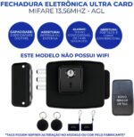 Kit Fechadura Eletrônica AGL Ultra Card Preta com 10 chaves digitais, alta segurança e acesso rápido para portas e portões. - Imagem 2