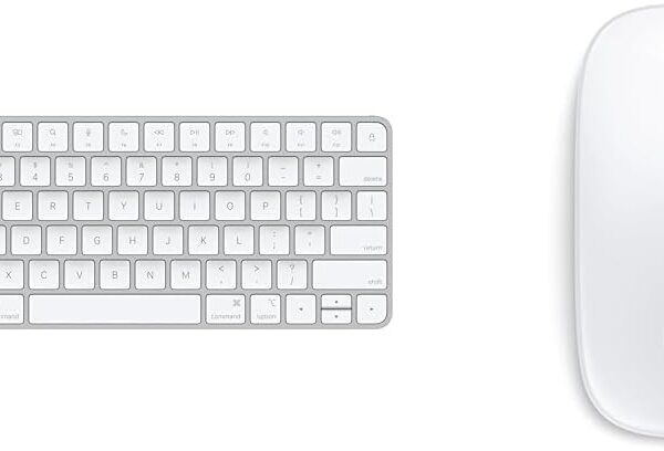 Kit Magic Keyboard + Magic Mouse com Touch ID para autenticação rápida e compras seguras.