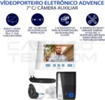 Kit Porteiro Eletrônico HDL com vídeo e câmera auxiliar Advance 7 branco: mais segurança e praticidade para sua casa. - Imagem 2