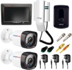 Kit Porteiro Intelbras IPR8010 com 2 câmeras infravermelho e monitor 7" LCD colorido para mais segurança e praticidade.