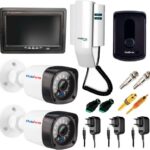 Kit Porteiro Intelbras IPR8010 com 2 câmeras infravermelho e monitor 7" LCD colorido para mais segurança e praticidade.