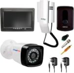 Kit Porteiro Intelbras IPR8010 com tela 7 LCD e câmera Full HD 1080p, proteção IP66 e antissabotagem para mais segurança.