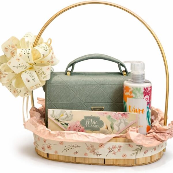 Kit Presente Feminino com 3 Bolsas, Hidratante e Chocolate para Mães, Namorada, Esposa e Natal