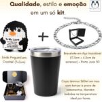 Kit Presente Masculino com copo térmico inox, bracelete e pinguim artesanal: presente premium e romântico pronto para surpreender. - Imagem 2