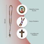 Kit Terço e Pulseira Carlo Acutis em Madeira: fé, devoção e presente especial para devotos do Padroeiro da Internet - Imagem 2