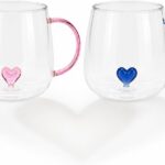 Kit Xícara Coração Amore 430ml resistente e durável, ideal para presentear com charme e elegância.