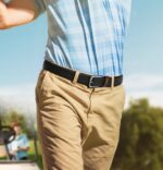 Kit com 2 cintos masculinos elásticos trançados 3,5 cm: conforto, ajuste perfeito e estilo casual para jeans, trabalho e presente. - Imagem 2