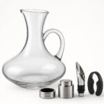 Kit de Vinho Premium com Decanter 1500ml: elegância, praticidade e acessórios para servir e conservar com estilo.