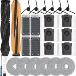 Kit de acessórios 26 peças X50 Ultra para peças de reposição L50 Ultra/Matrix10 ultra/L40s Pro Ultra/Mova V50 Ultra, 2 escovas principais 4Hepa filtros 6 escovas laterais 6 sacos de vácuo 6