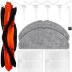 Kit de acessórios para aspirador de pó robô Xiaomi S20, 1 escova principal, 2 filtros HEPA, 4 escovas laterais, 2 almofadas de esfregão, 1 ferramenta de limpeza, acessórios de reparo de reposição de