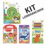 Kit lembrancinha de aniversário com 4 livros: diversão criativa e educativa para presentear crianças e eternizar a festa.