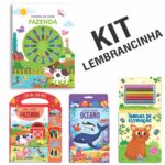 Kit lembrancinha de aniversário com 4 livros: diversão criativa e educativa para presentear crianças e eternizar a festa.