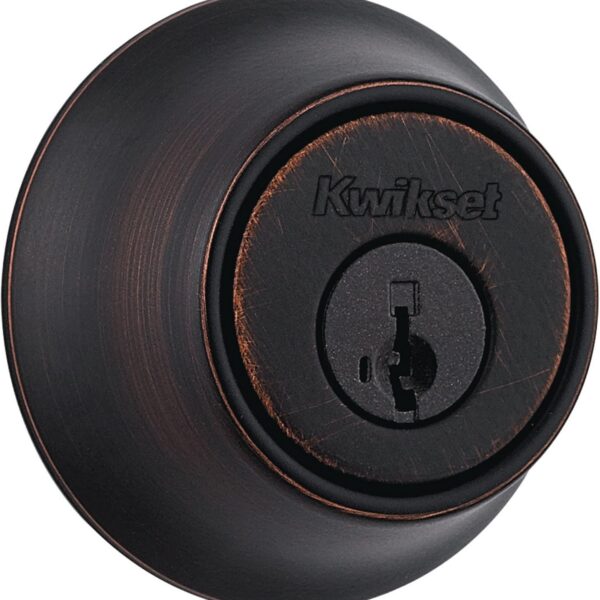 Kwikset Fechadura 660 em bronze veneziano: segurança SmartKey e instalação fácil para portas externas.