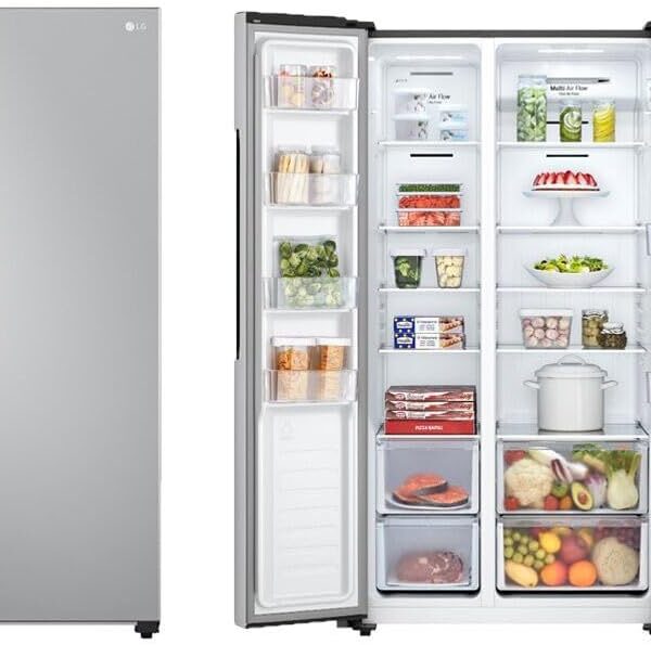 LG Geladeira Side by Side 519 Litros Frost Free Inverter Prata com Multi Air Flow