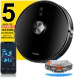 LILIN X6 Robô Aspirador LiDAR 3 em 1 com WiFi, Alexa, 6500Pa e mapas múltiplos para limpeza inteligente.