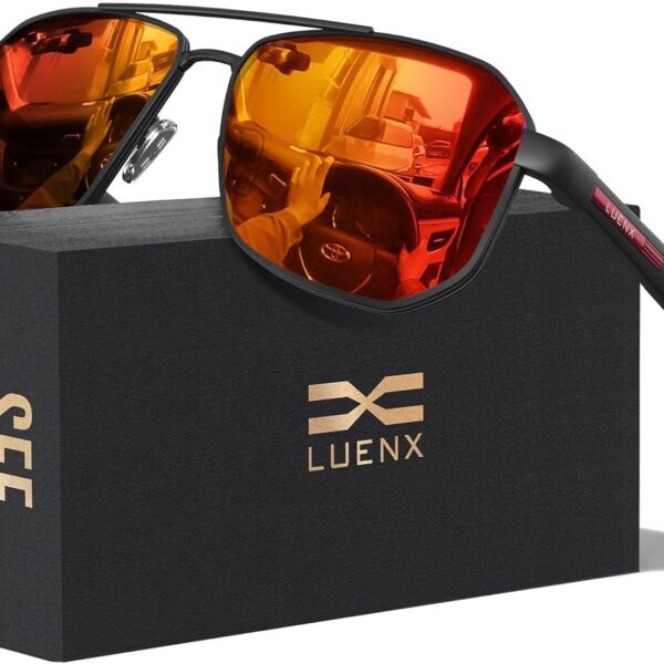 LUENX Óculos Aviador Masculino Polarizado UV400: proteção, conforto e estilo com acessórios completos
