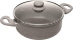 LYOR Conjunto 6 Panelas de Indução Granito Chef Taupe: kit premium com revestimento cerâmico, fácil limpeza e design elegante. - Imagem 2