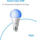 Lâmpada Inteligente Elgin 10W RGB Wi-Fi com Alexa e Google Home: cores, automação e controle por voz para sua casa. - Imagem 2