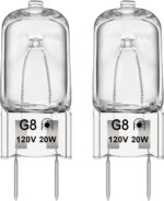 Lâmpada de micro-ondas G8 120V 20W para GE e Samsung, pacote com 2, fácil instalação e longa duração