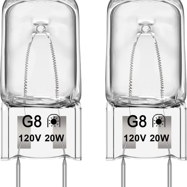 Lâmpada de micro-ondas G8 120V 20W para GE e Samsung, pacote com 2, fácil instalação e longa duração