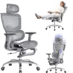 LarkLeaves Cadeira de Escritório Ergonômica com apoio 3D e descanso para os pés: conforto ideal para trabalhar e jogar.