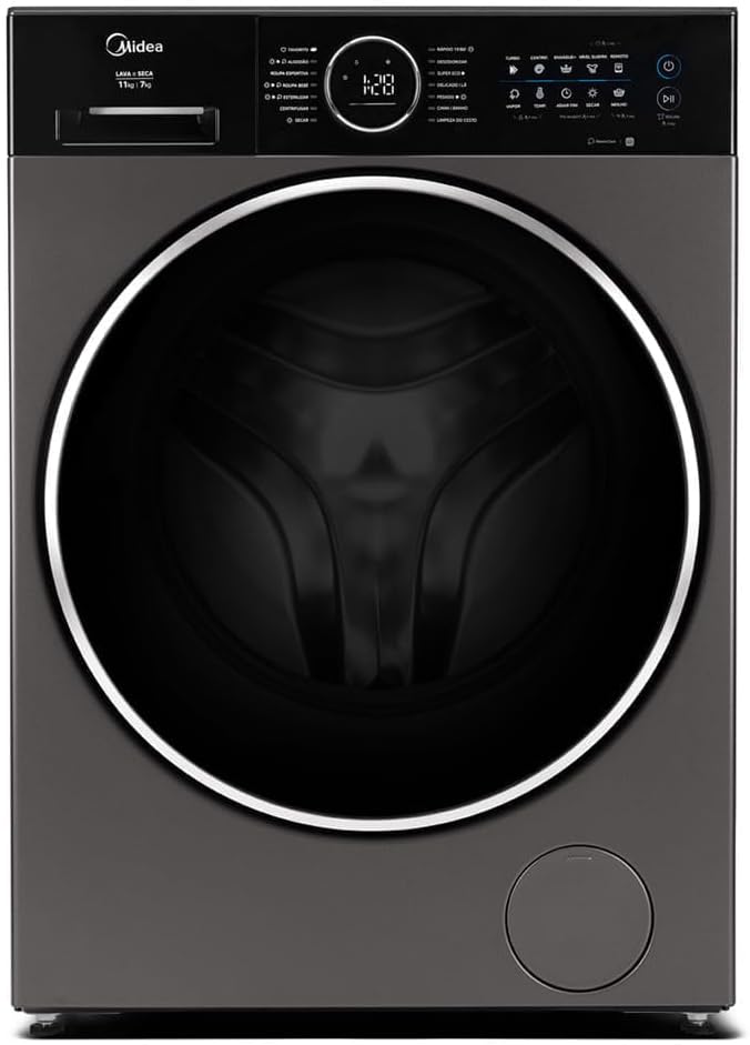 Lava e Seca 11kg Titanium Slim Storm Wash Conectada Midea Lava e Seca 11kg Titanium Slim Storm Wash Conectada Midea