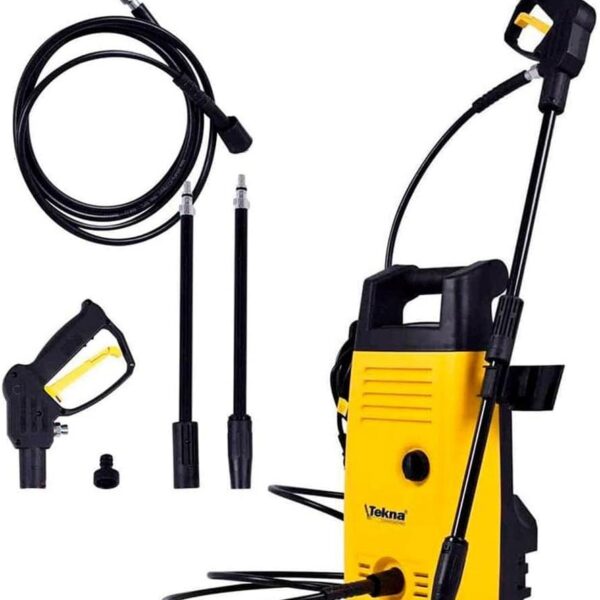 Lavadora de Alta Pressão 1400w Tekna: 1563 PSI e vazão de 5 L/min para limpeza eficiente e rápida.