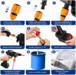 Lavadora de Alta Pressão Portátil Sem Fio 48V: limpeza potente, portátil e prática para carro, moto, quintal e jardim, com 2 baterias e kit completo. - Imagem 2