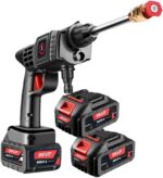 Lavadora de Alta Pressão Portátil Sem Fio – Bateria de Lítio 48V, 32 Bar, Limpeza Automotiva e Residencial,Carro,Quintal e Jardim Motos e Calçadas -Compacta, Multiuso e Fácil de Transportar (preto)