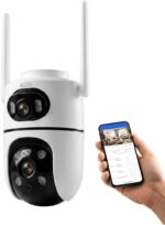 Leduc Câmera Segurança WiFi Externa PTZ IP66: visão 24h, giro 355° e alerta de movimento para sua casa.
