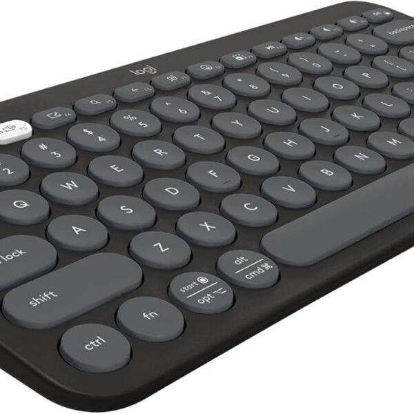 Logitech Pebble Keys 2 K380s: teclado Bluetooth sem fio portátil com teclas programáveis para múltiplos dispositivos.