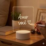 Luminária 3D LED com tela acrílica para recados: decoração criativa, USB, caneta mágica e presente perfeito. - Imagem 2