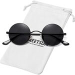 MEETSUN Óculos de sol redondos pequenos polarizados UV400: estilo retrô com proteção e conforto unissex