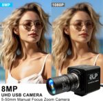 MMlove Câmera USB 8 MP, zoom óptico 10x e foco manual para visão industrial e imagens nítidas - Imagem 2