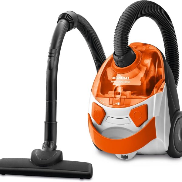 MONDIAL Aspirador Hepa Turbo 2000 1500W: alta potência, filtro HEPA lavável e sucção eficiente para uma limpeza completa.