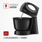 MONDIAL Batedeira Prática 400W: mais potência, 3 velocidades e tigela de 3,6L para receitas perfeitas - Imagem 2
