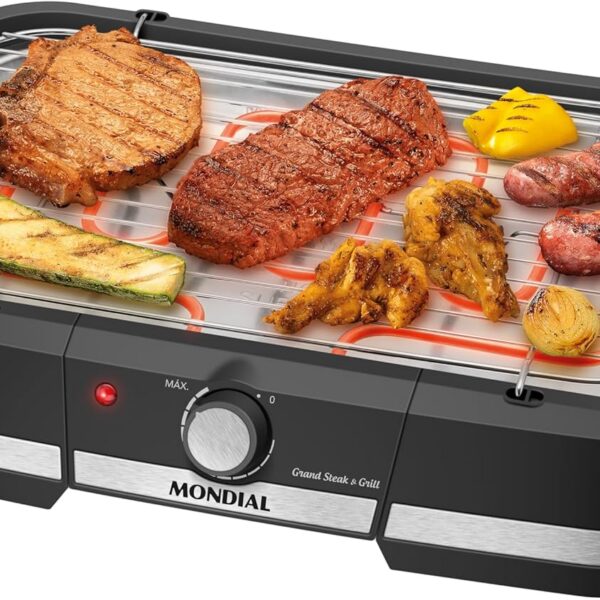 MONDIAL, Churrasqueira Elétrica, Preto, 2000W, 110V - CH-08-BI