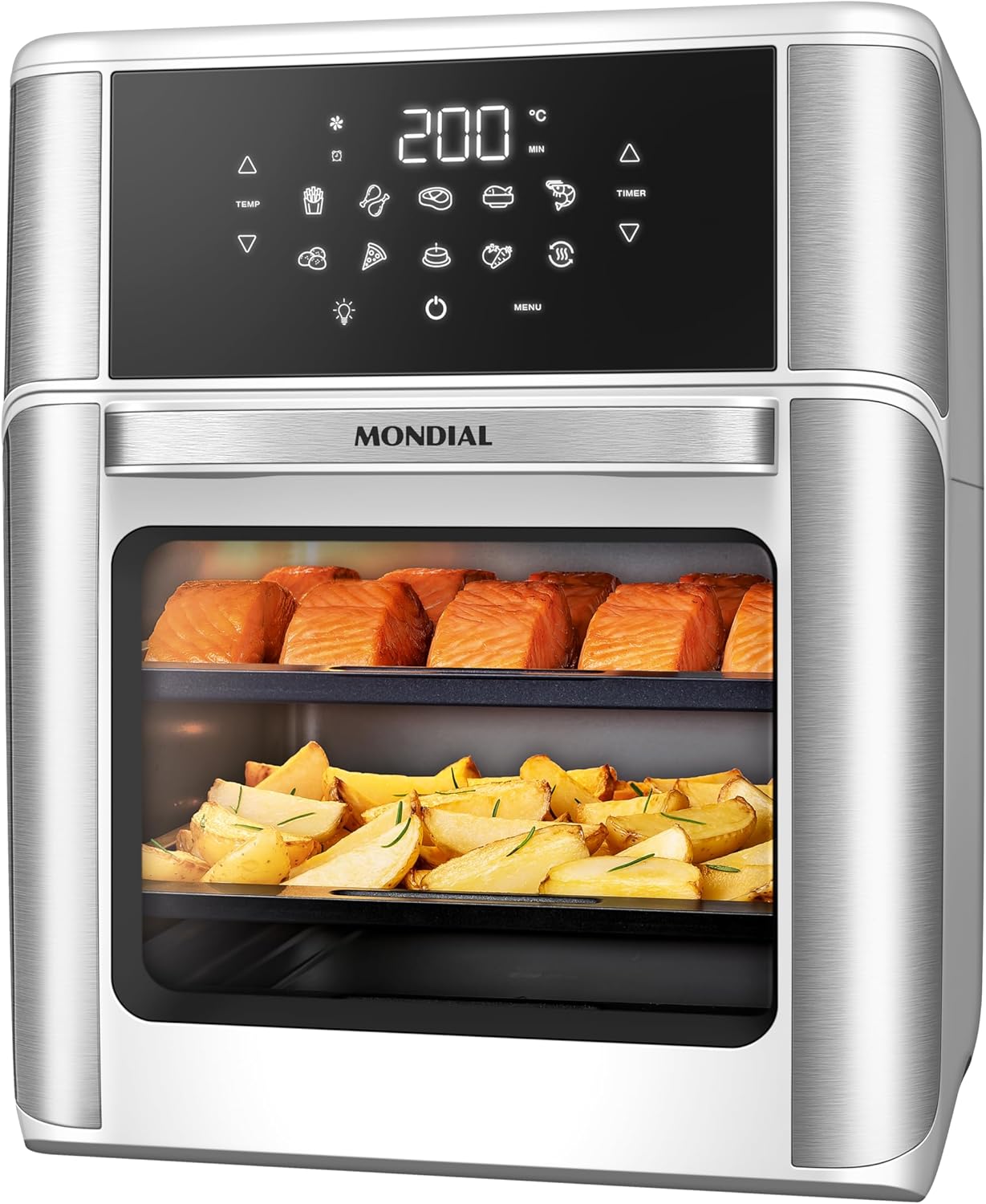 MONDIAL Fritadeira Air Fryer Forno Oven 12L, Branco/Inox, 2200W, 220V MONDIAL Fritadeira Air Fryer Forno Oven 12L, Branco/Inox, 2200W, 220V - AFON-12L-WI