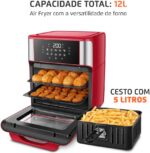 MONDIAL Fritadeira Air Fryer Forno Oven 12L, Vermelho/Inox, 2000W, 110V - AFON-12L-RI - Imagem 2