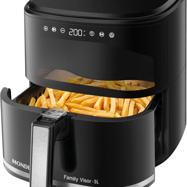 MONDIAL Fritadeira Sem Óleo Air Fryer Digital 5L, Preto, 2000W, 110V - AF-50-DV
