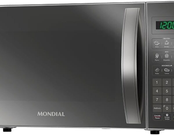 MONDIAL Micro-Ondas, Cinza/Espelhado, 1200W, 110V - MO-01-21-E