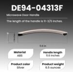 Maçaneta DE94-04313F para micro-ondas Samsung ME16A4021AS e ME17R7011ES, resistente e com 2 parafusos para reposição fácil. - Imagem 2