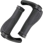 Manoplas de bicicleta Garneck antiderrapantes em borracha macia, conforto e controle para MTB e estrada preta