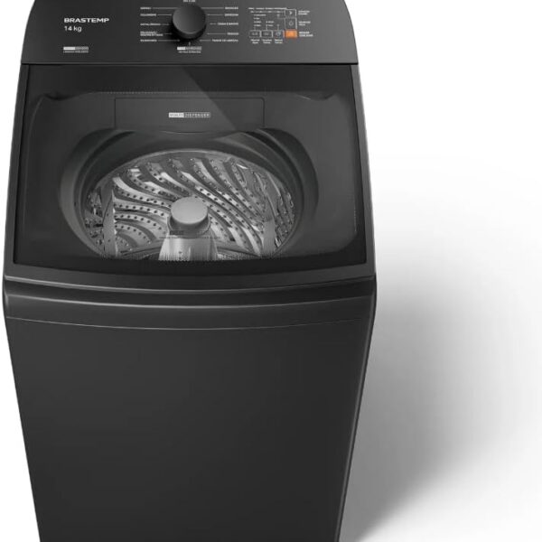 Máquina de Lavar Cinza Platinum Brastemp 14kg com Smart Sensor e Função Reduzir Tempo - BWJ14A9 110v