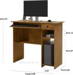 Mesa Computador Multiuso Freijó com gaveta e prateleira, ideal para escritório e home office organizado. - Imagem 2