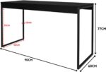 Mesa Escrivaninha Compacta Estilo Industrial Preta: ideal para home office com estrutura firme e design moderno. - Imagem 2