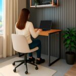 Mesa Escrivaninha Computador Notebook Home Office 90cm Nature/Preto: compacta, funcional e ideal para seu home office. - Imagem 2