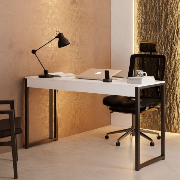 Mesa Escrivaninha Industrial Desk 90 Branco: estilo e praticidade para seu escritório.