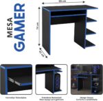 Mesa Escrivaninha Para Computador Escritório Pc Gamer RTX com estante lateral e design funcional para seu espaço de trabalho. - Imagem 2